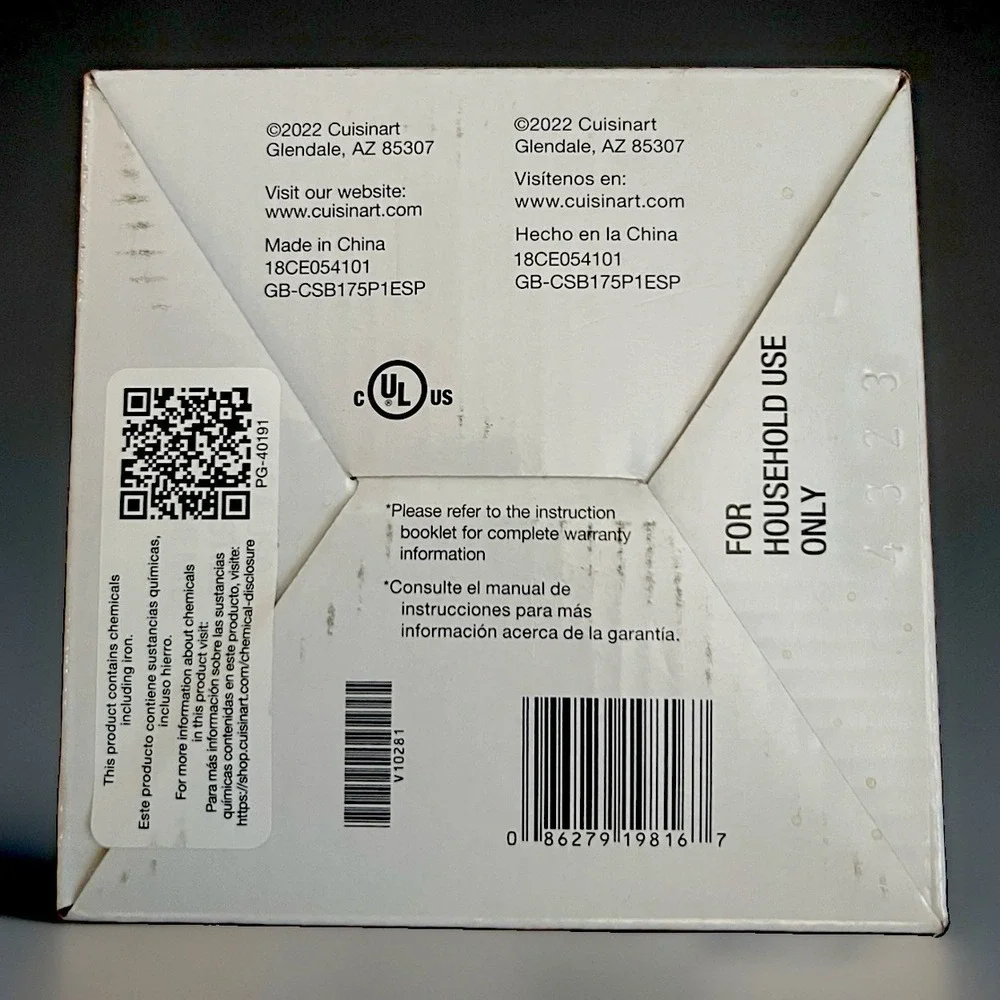 Cuisinart CSB-175 Smart Stick Hand Blender 300W 2-Speed Stainless Steel.